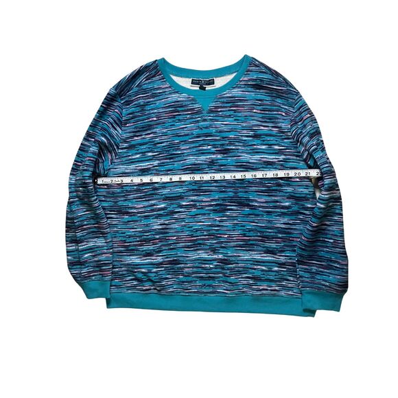 Karen Scott Sport Space Dye Sweatshirt Turquoise Purple Plus XL PXL - Picture 5 of 7